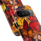 Stained Glass Autumn Maple Leaf Phone Case, Fall Colors
