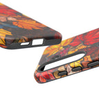 Stained Glass Autumn Maple Leaf Phone Case, Fall Colors