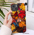Stained Glass Autumn Maple Leaf Phone Case, Fall Colors