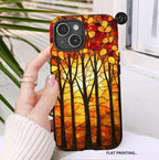 Rustic Fall Leaves Phone Case, Vintage Autumn iPhone Cover