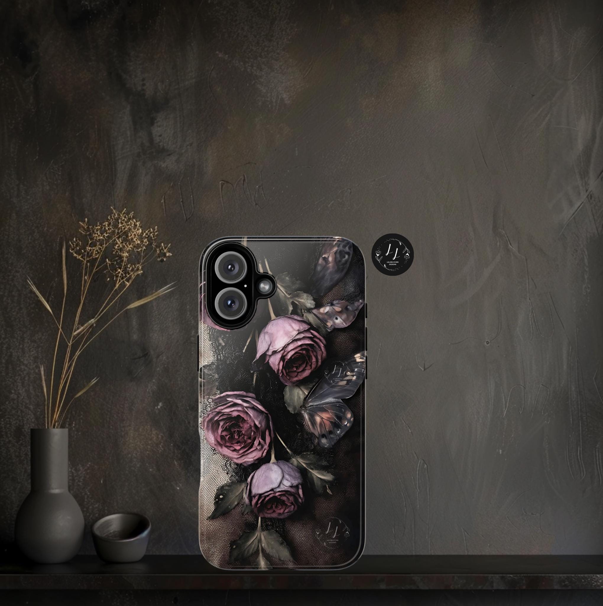 Gothic Floral Phone Case: Dark Academia Victorian Style iPhone Galaxy Pixel