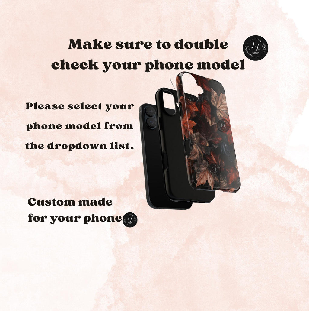 Dark Brown Autumn Leaves Phone Case  Cute Aesthetic Fall Cover Holiday Gift iPhone  Galaxy Pixel
