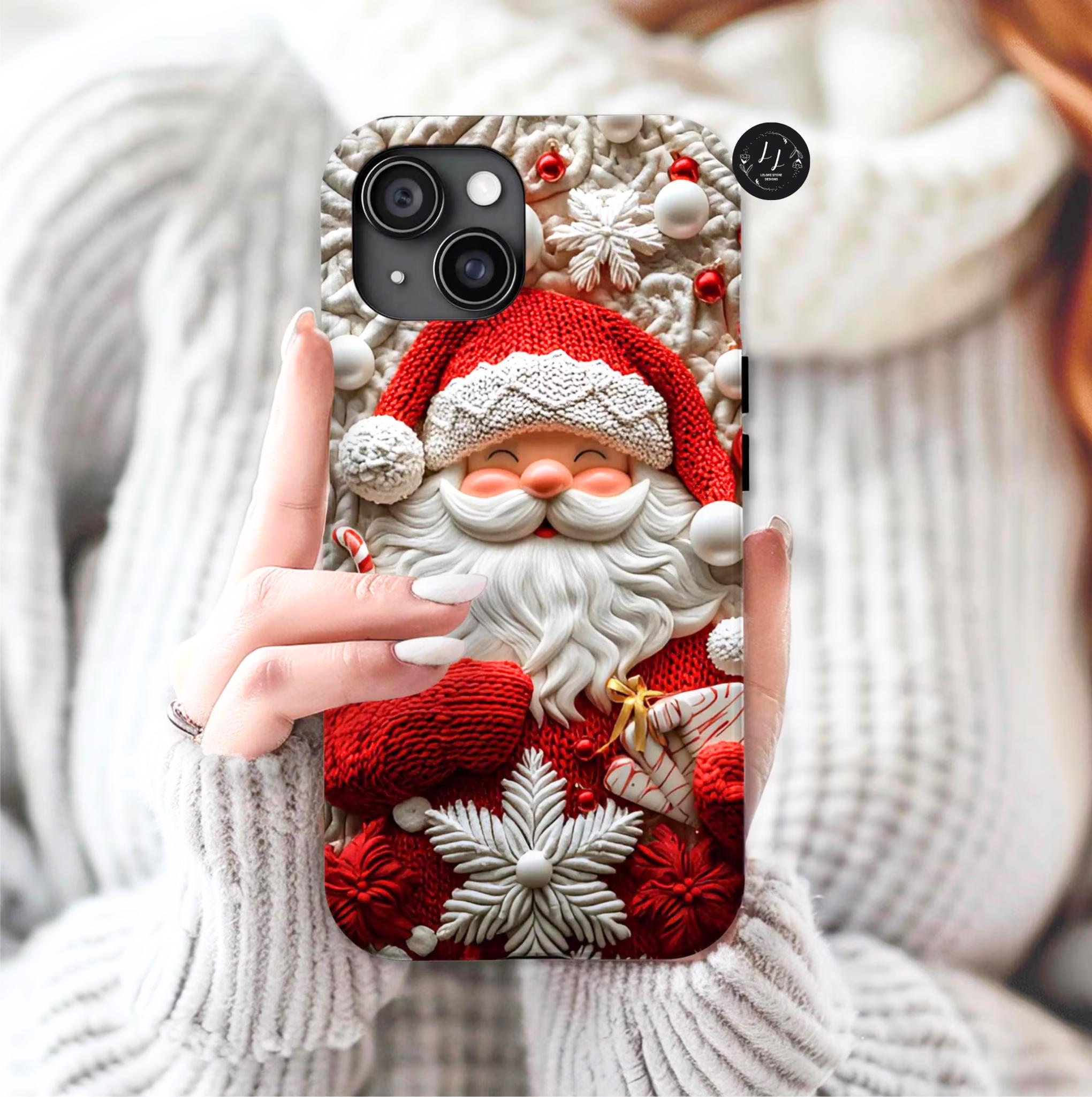 Santa Claus Christmas Phone Case, Festive Red White Holiday Cover, iPhone  Galaxy Pixel