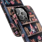 Bookish Floral Bookshelf Phone Case: Librarian Gift Floral Holiday Literary iPhone, Galaxy, Pixel Book