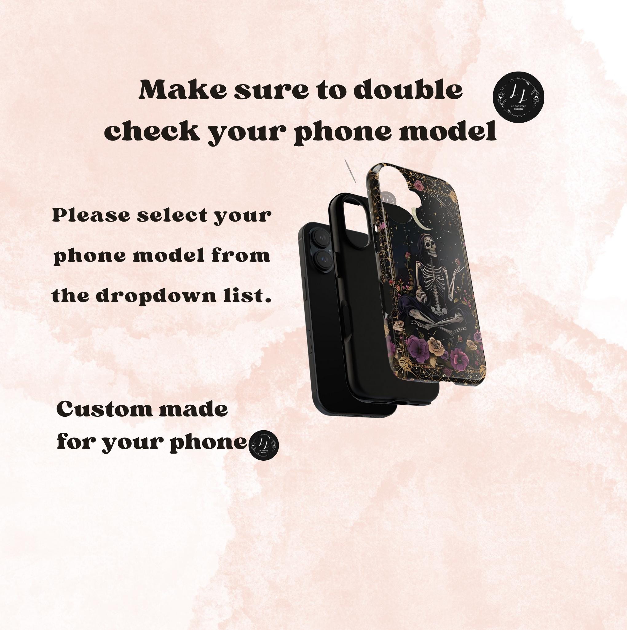 Gothic Skeleton Phone Case, Mystical Roses, Halloween Cover, iPhone, Galaxy Pixel