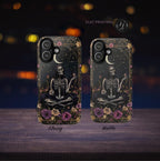 Gothic Skeleton Phone Case, Mystical Roses, Halloween Cover, iPhone, Galaxy Pixel