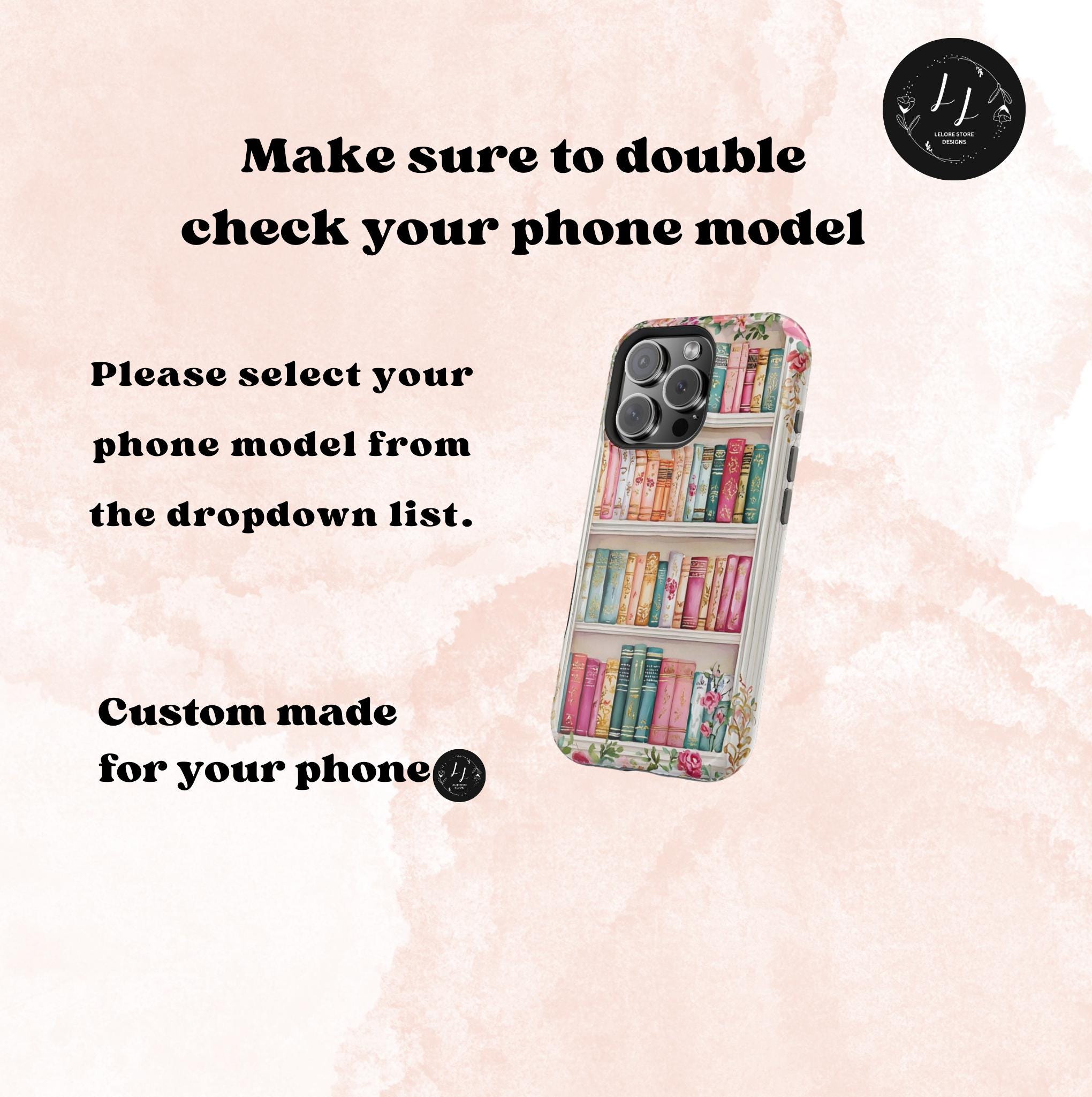 Floral Bookshelf iPhone Case: Vintage Magnetic MagSafe Cover  Book Lovers and Flower Enthusiasts, iphone17