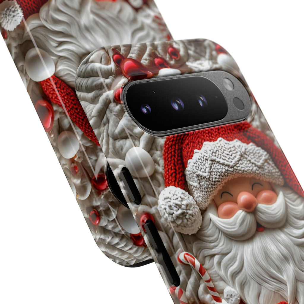 Christmas Santa Claus Phone Case: White Red Holiday iPhone, Galaxy, Pixel Winter Cover