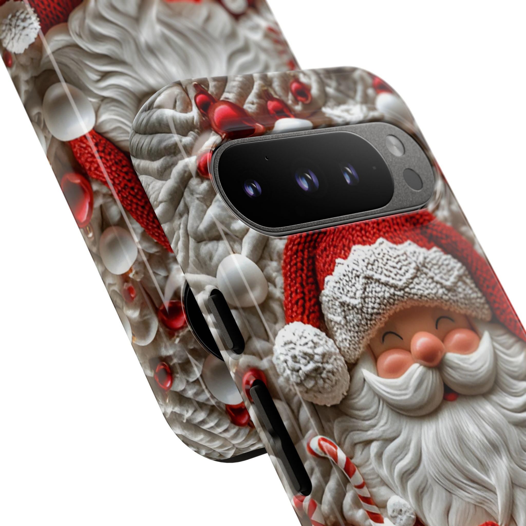 Christmas Santa Claus Phone Case: White Red Holiday iPhone, Galaxy, Pixel Winter Cover