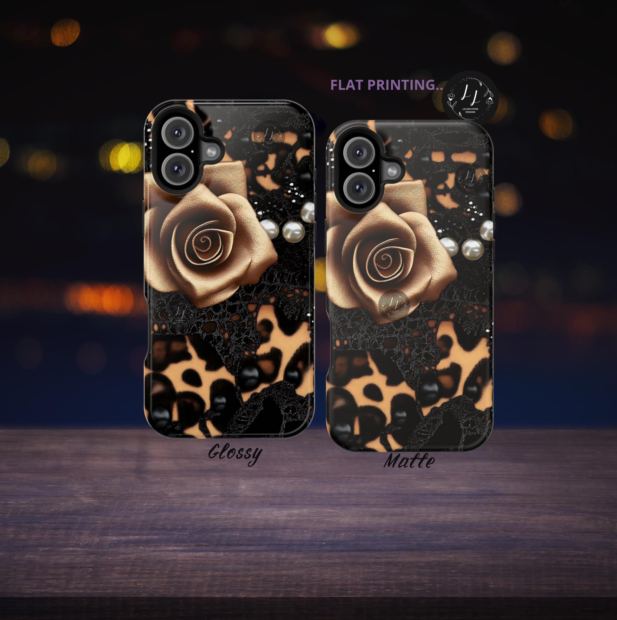 Leopard Heart iPhone Case: Chic Animal Print, MagSafe Compatible Gift for Women, Protective Cover