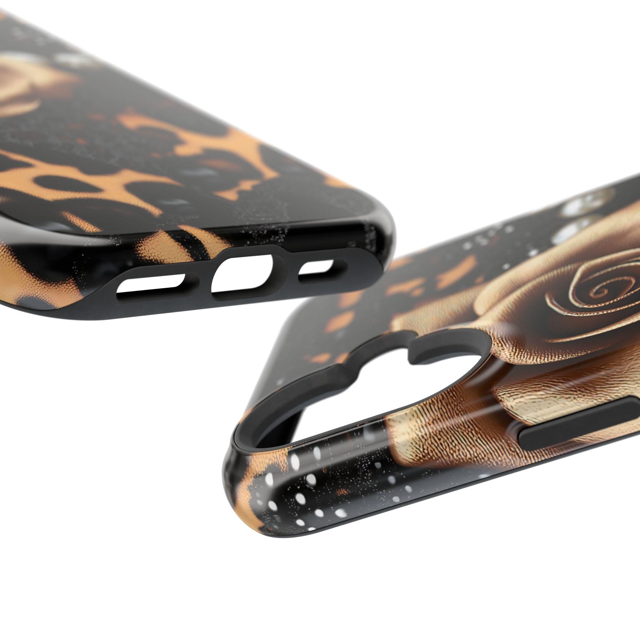 Leopard Heart iPhone Case: Chic Animal Print, MagSafe Compatible Gift for Women, Protective Cover