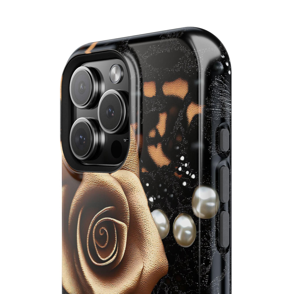 Leopard Heart iPhone Case: Chic Animal Print, MagSafe Compatible Gift for Women, Protective Cover