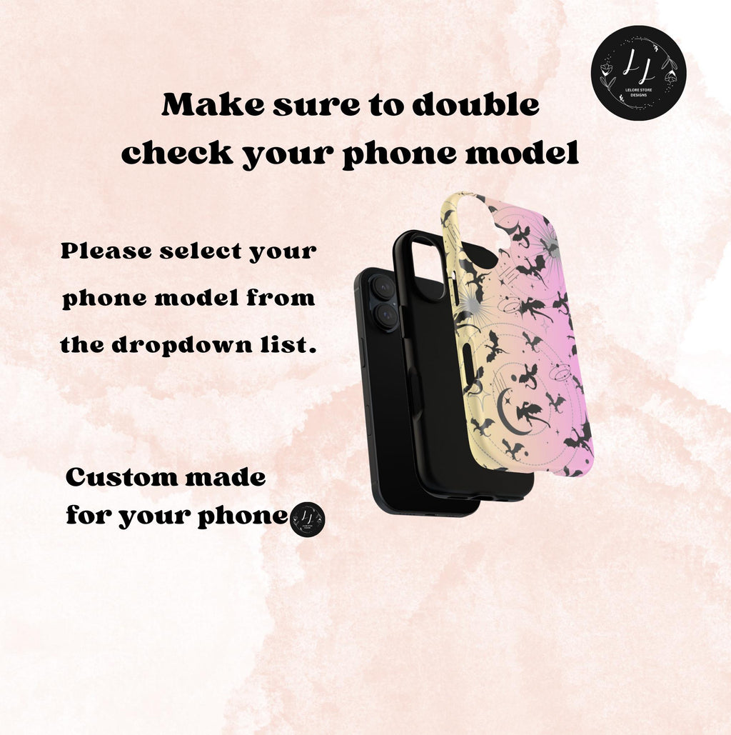 Fantasy Dragon Phone Case: Celestial Book Lover Gift  iPhone Galaxy Pixel