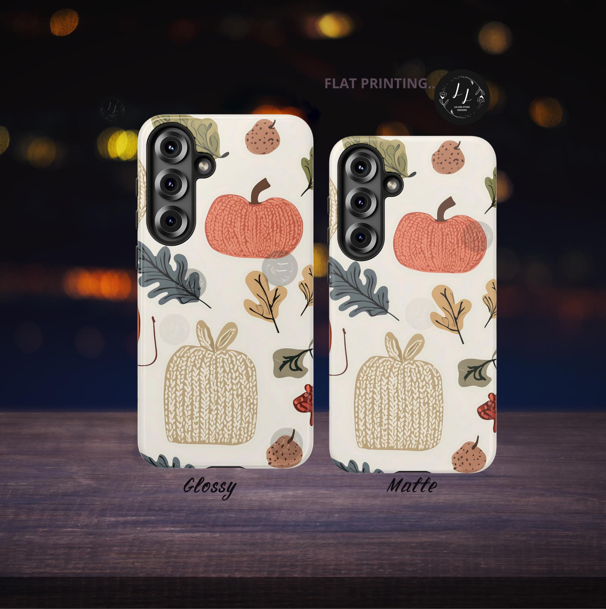 Autumn Pumpkin & Leaf Phone Case: Cottagecore Fall Protection iPhone, Galaxy, Pixel