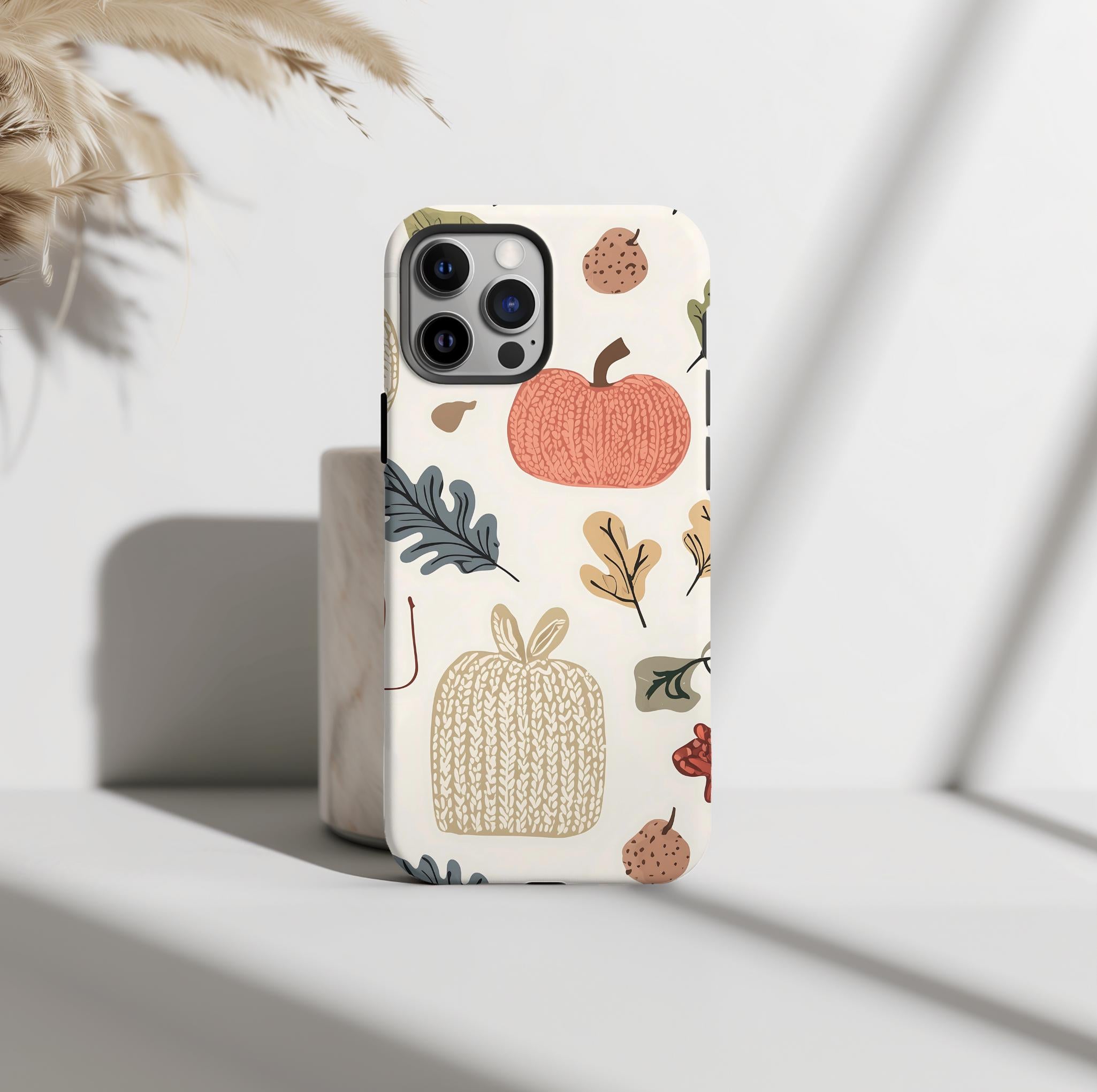 Autumn Pumpkin & Leaf Phone Case: Cottagecore Fall Protection iPhone, Galaxy, Pixel