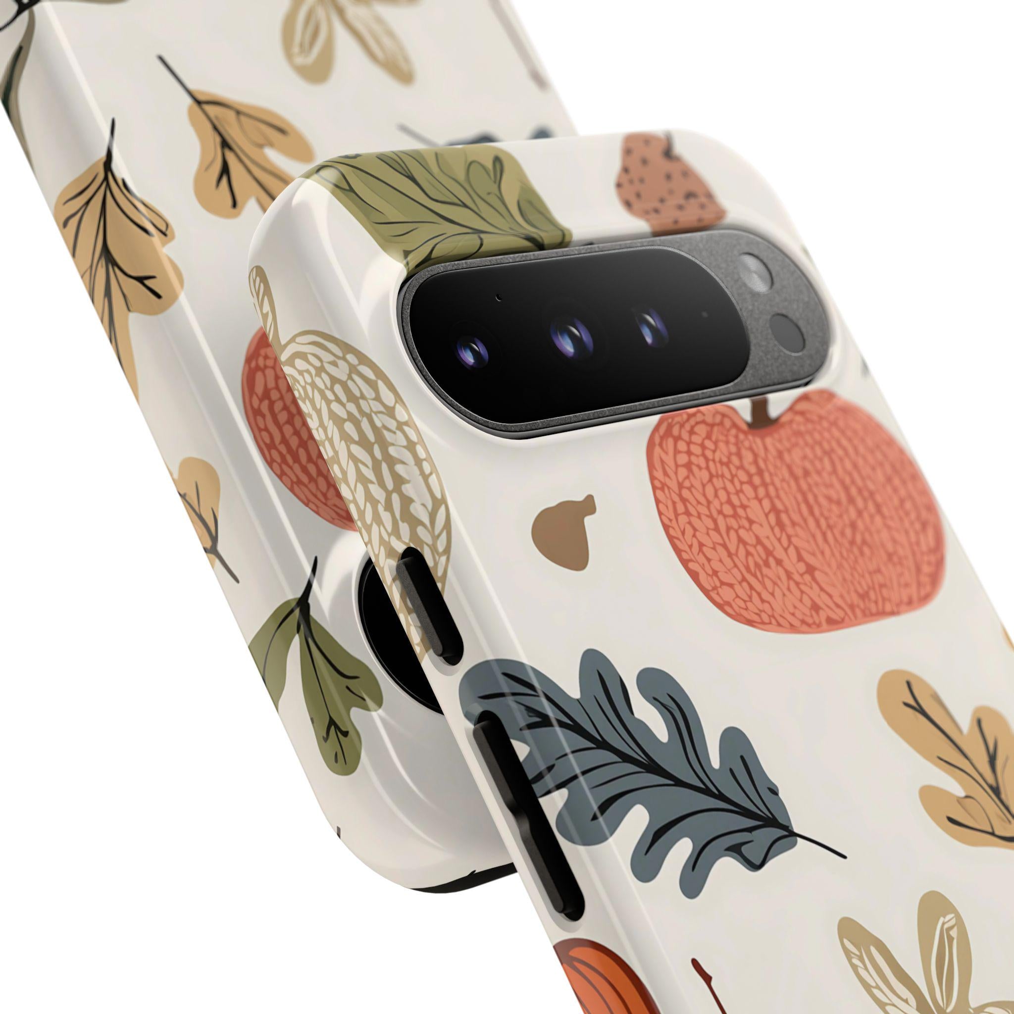 Autumn Pumpkin & Leaf Phone Case: Cottagecore Fall Protection iPhone, Galaxy, Pixel