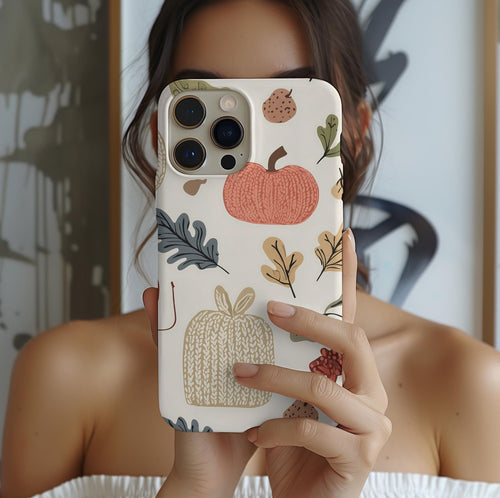 Autumn Pumpkin & Leaf Phone Case: Cottagecore Fall Protection iPhone, Galaxy, Pixel