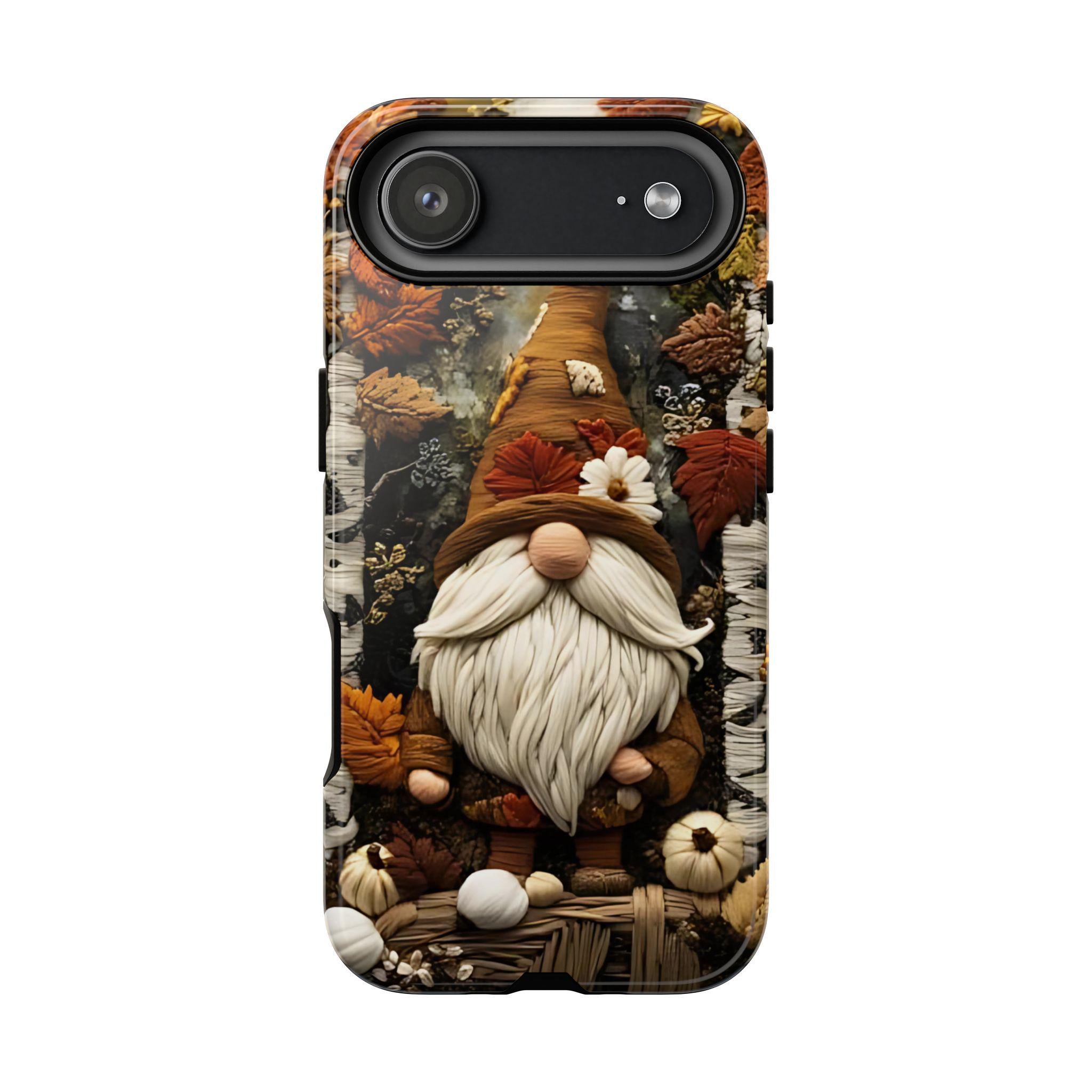 Faux Embroidery Gnome Phone Case: Cottagecore Fall Pumpkins Autumn iPhone  galaxy pixel