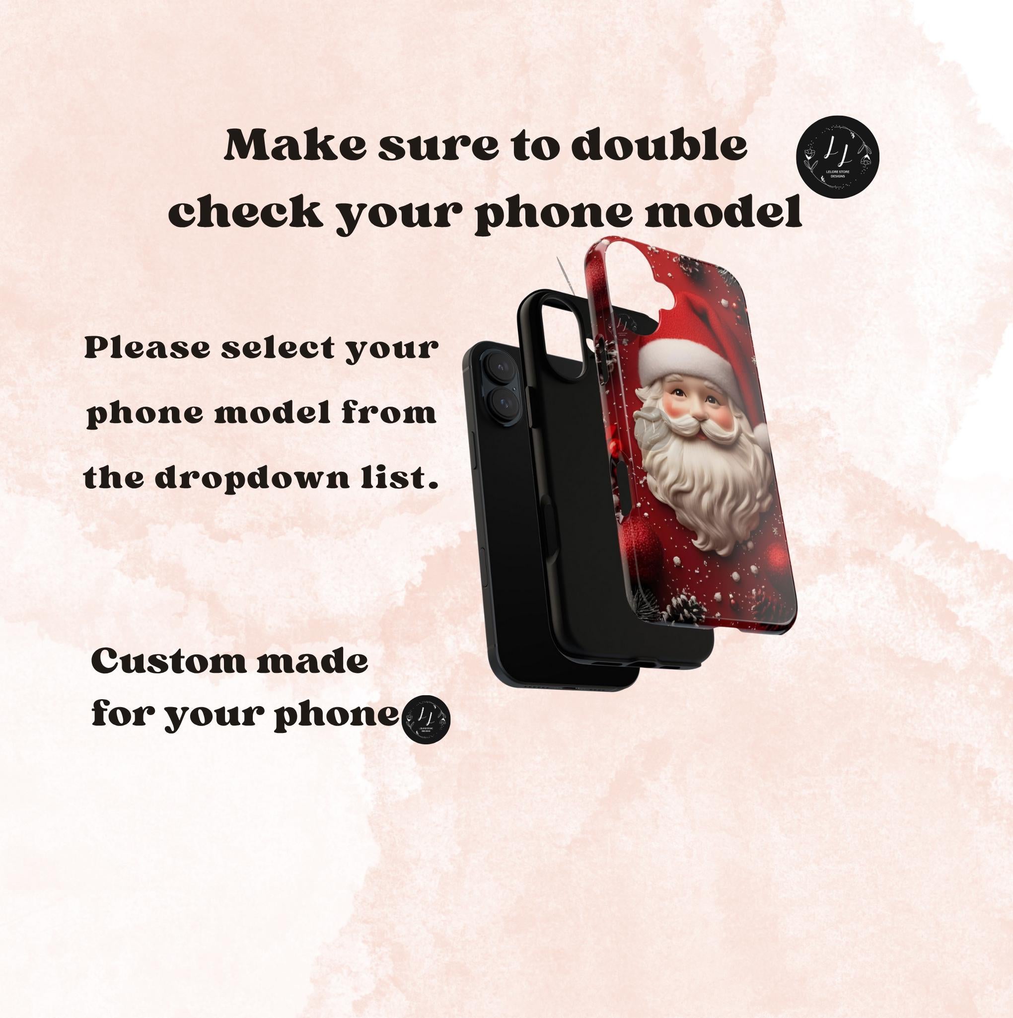 Red Santa Claus Christmas Phone Case:  Festive Holiday Cover  Xmas Gift iPhone, Galaxy, Pixel
