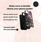 Dark Academia Bookshelf Phone Case: Bookish Gothic Library, Skulls & Florals iPhone Galaxy Pixel