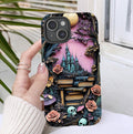 Dark Academia Bookshelf Phone Case: Bookish Gothic Library, Skulls & Florals iPhone Galaxy Pixel