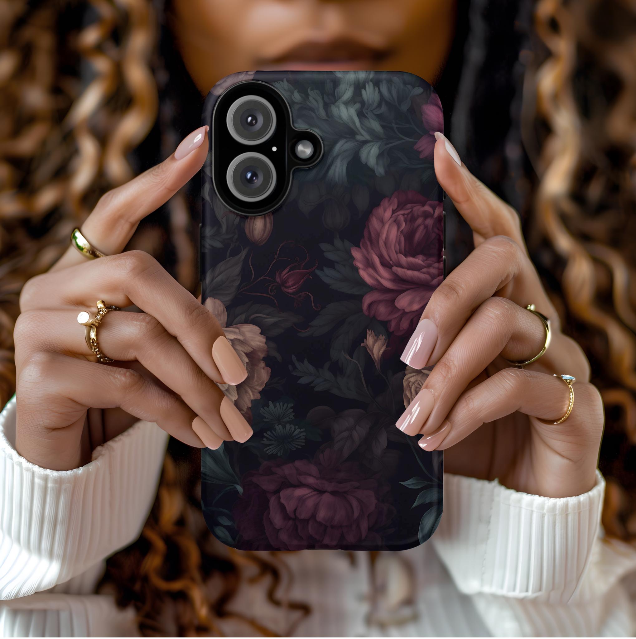 Victorian Gothic Rose Phone Case: Dark Floral iPhone, Samsung, Pixel Cover