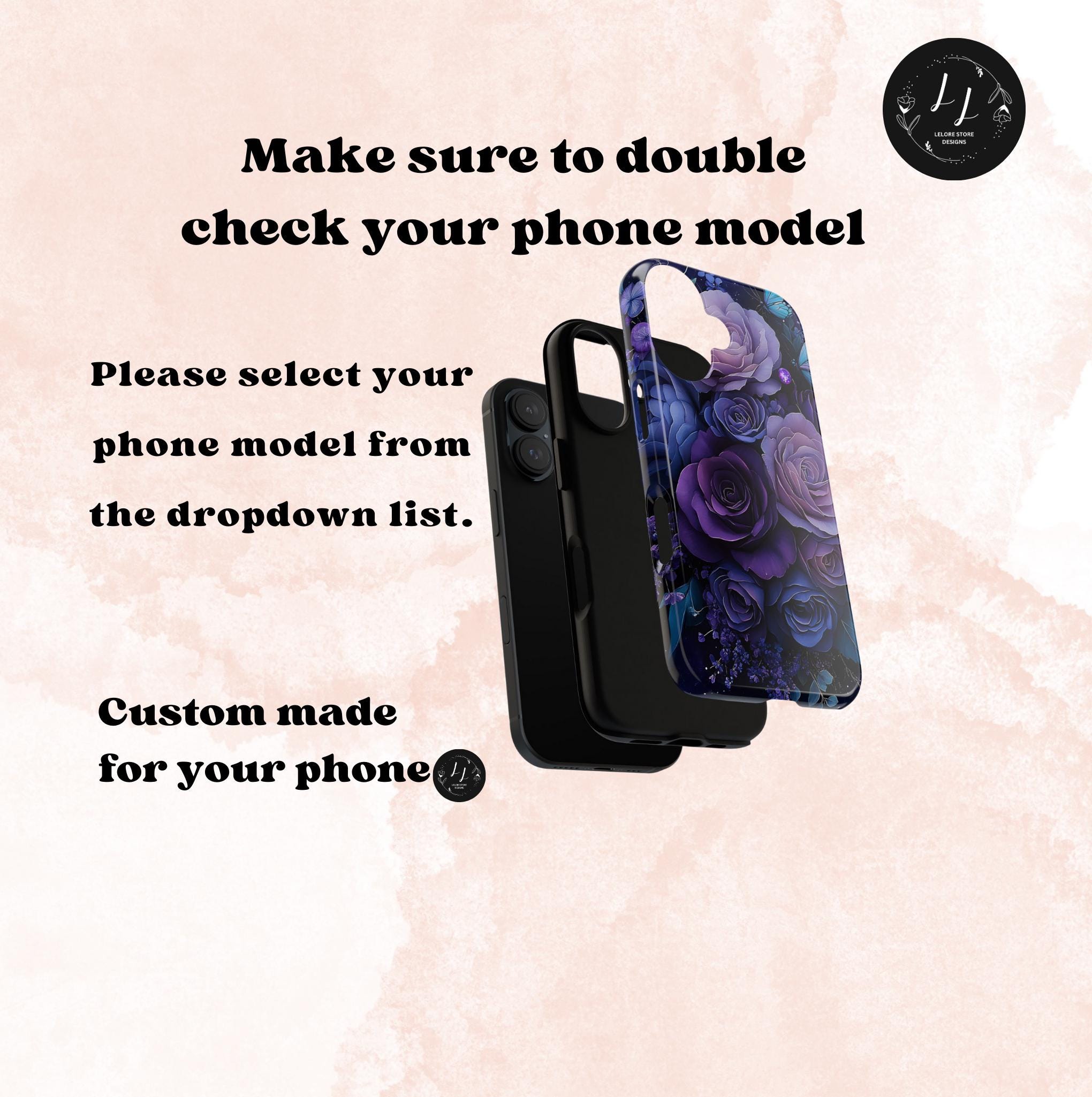 Purple Floral iPhone Case: Victorian Boho Butterfly Phone Cover iPhone Galaxy Pixel Gift Her