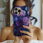Purple Floral iPhone Case: Victorian Boho Butterfly Phone Cover iPhone Galaxy Pixel Gift Her