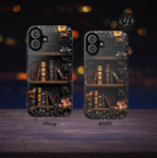Bookish Phone Case, Faux Carved Wood Bookshelf Cover, Book Lover Gift, iPhone, Galaxy , Pixel