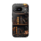 Bookish Phone Case, Faux Carved Wood Bookshelf Cover, Book Lover Gift, iPhone, Galaxy , Pixel