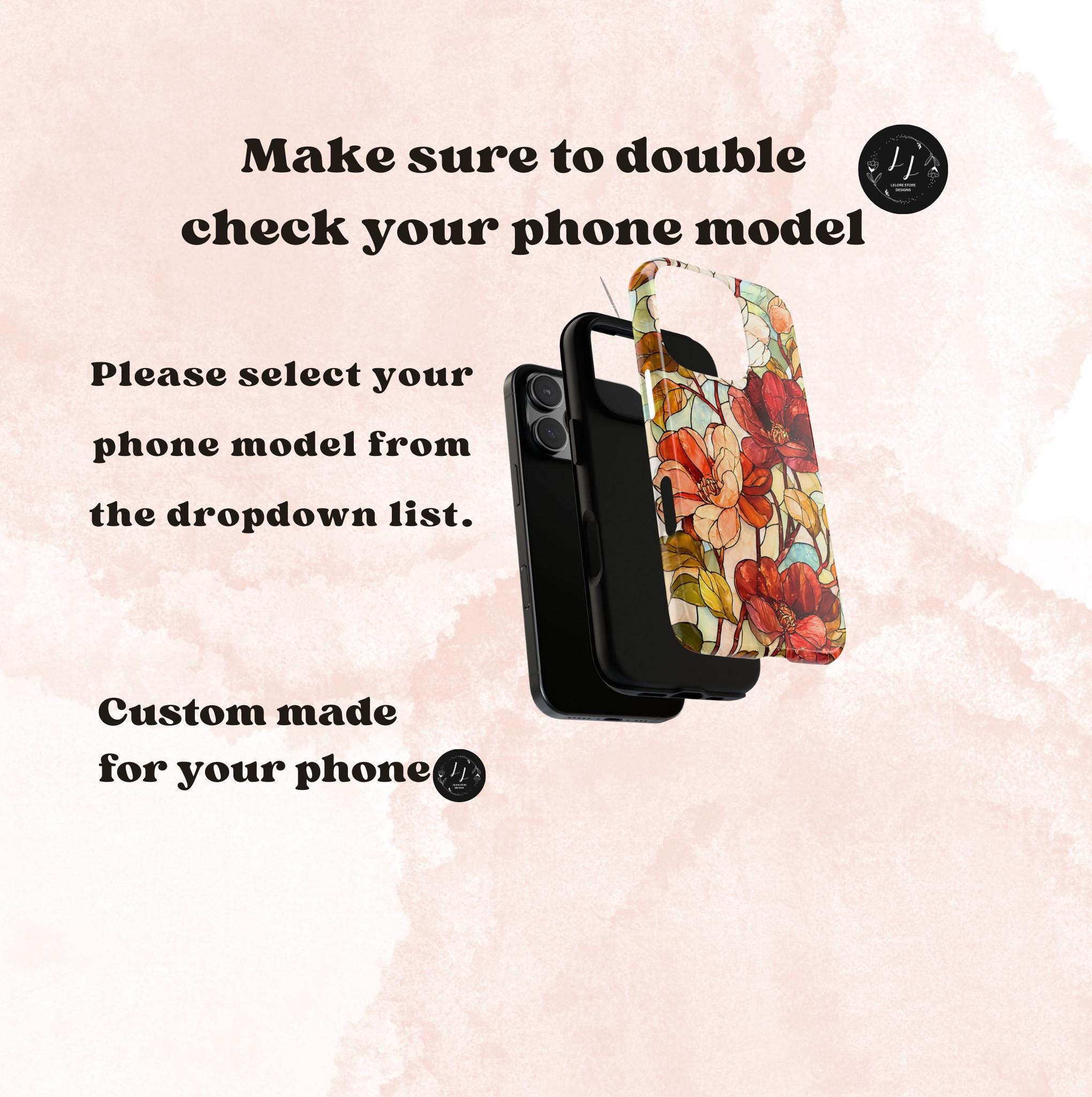Autumn Floral Phone Case: Moody Cottagecore Stained Glass Effect  iPhone Galaxy Pixel