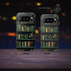 Green Floral Bookshelf Phone Case: Book Lover Gift Bookish Literature boho iPhone Galaxy Pixel