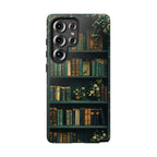 Green Floral Bookshelf Phone Case: Book Lover Gift Bookish Literature boho iPhone Galaxy Pixel