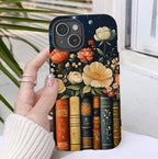 Celestial Floral Bookshelf Phone Case: Book Lover Gift iPhone Galaxy Pixel  Librarians