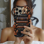 Brown Floral Bookshelf Phone Case, Bookish Flower Unique iPhone  Galaxy  Pixel Book Lover Gift