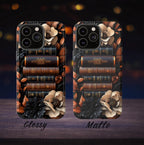 Brown Floral Bookshelf Phone Case, Bookish Flower Unique iPhone  Galaxy  Pixel Book Lover Gift