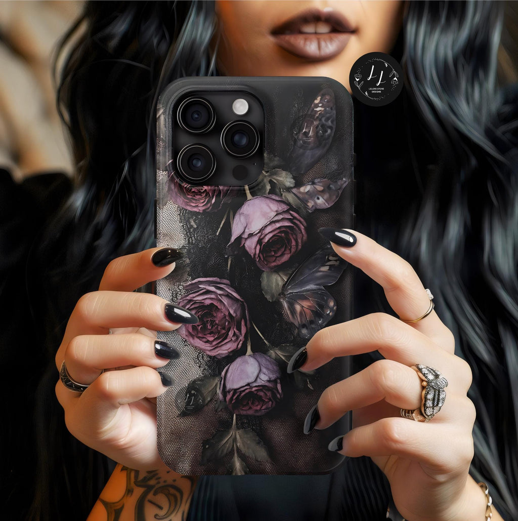 Gothic Floral Phone Case: Dark Academia Victorian Style iPhone Galaxy Pixel