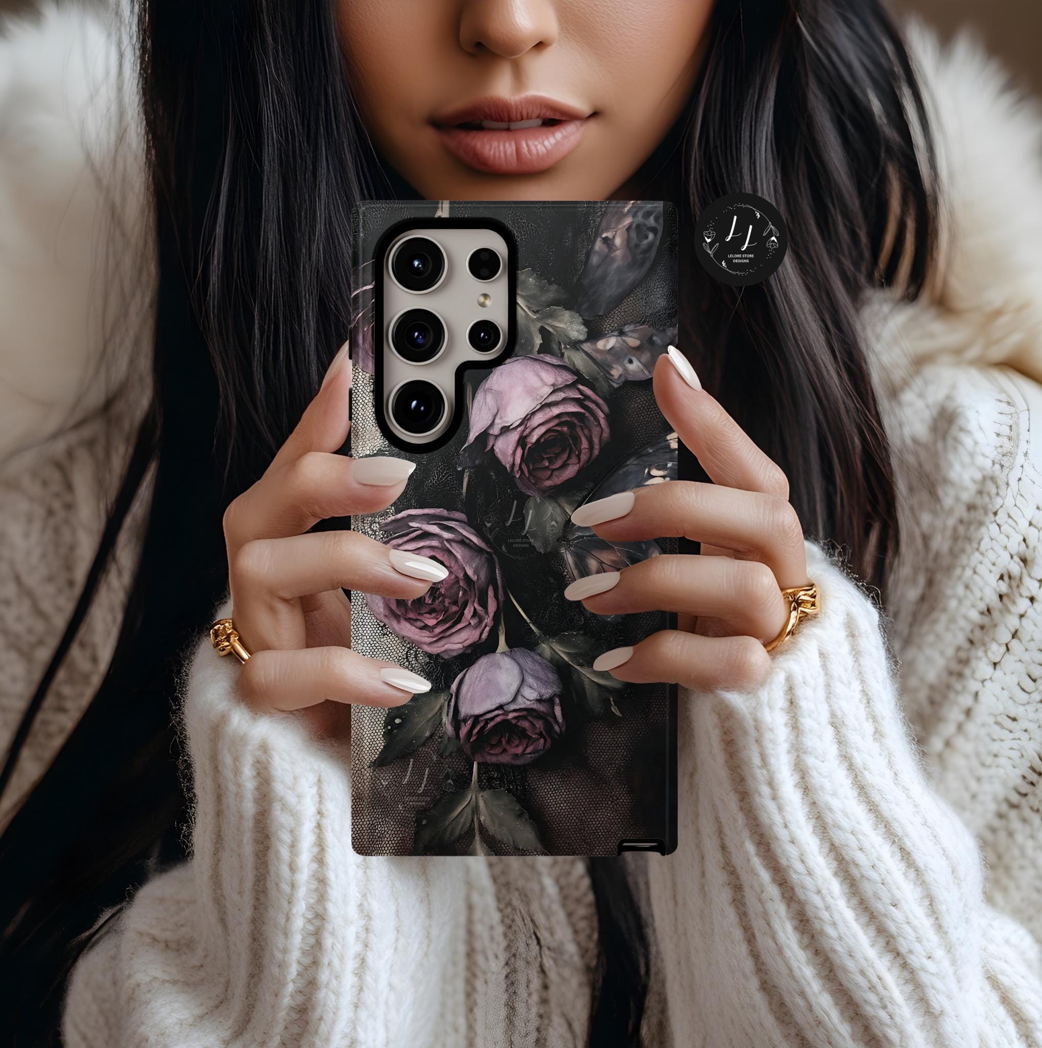 Gothic Floral Phone Case: Dark Academia Victorian Style iPhone Galaxy Pixel