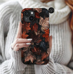 Dark Brown Autumn Leaves Phone Case  Cute Aesthetic Fall Cover Holiday Gift iPhone  Galaxy Pixel