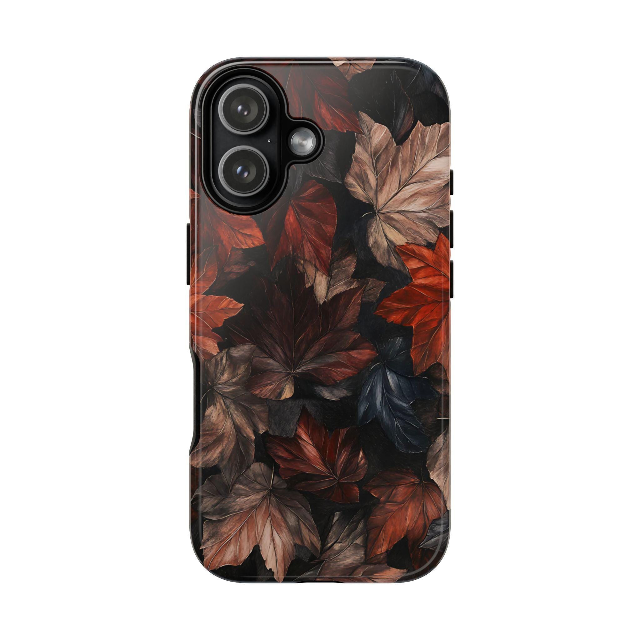 Dark Brown Autumn Leaves Phone Case  Cute Aesthetic Fall Cover Holiday Gift iPhone  Galaxy Pixel