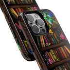 Floral Stained Glass Bookish Phone Case, Bookshelf Reading Theme Cover, iPhone  Pixel  Samsung
