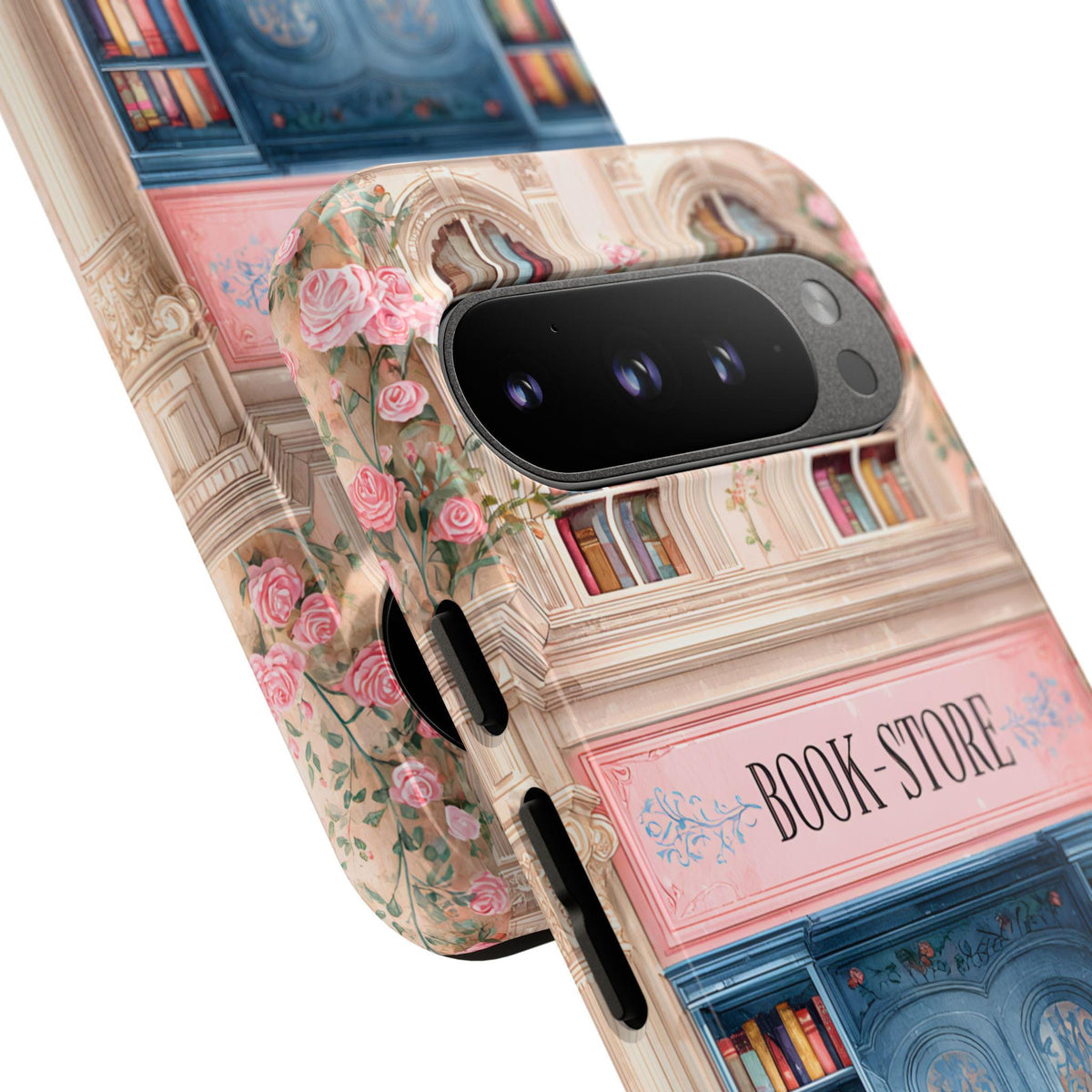 Pink Bookstore Phone Case: Whimsical Book Lover Gift Library Samsung Galaxy, Google Pixel Case,