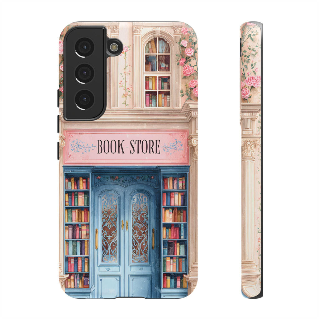Pink Bookstore Phone Case: Whimsical Book Lover Gift Library Samsung Galaxy, Google Pixel Case,