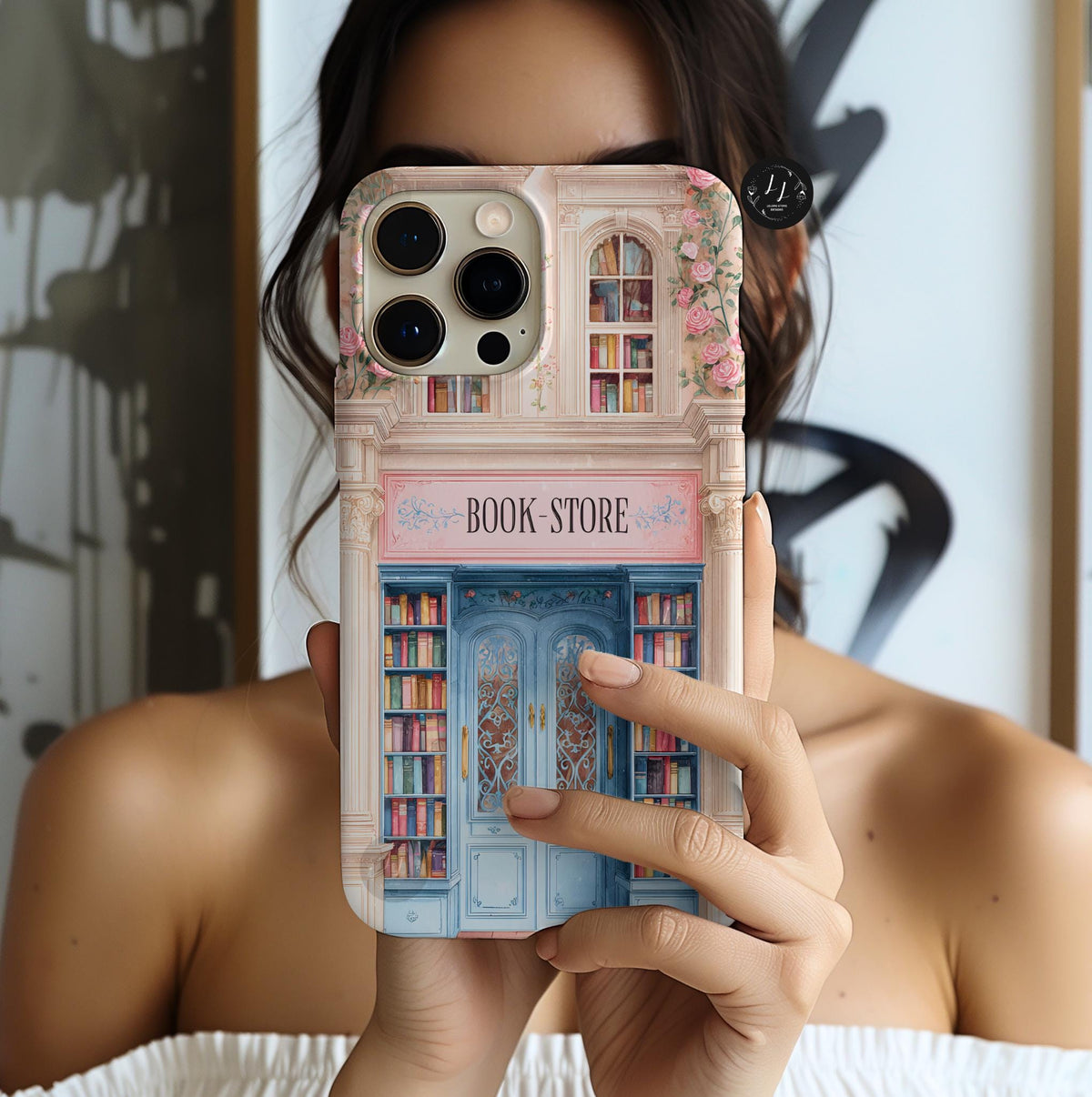 Pink Bookstore Phone Case: Whimsical Book Lover Gift Library Samsung Galaxy, Google Pixel Case,