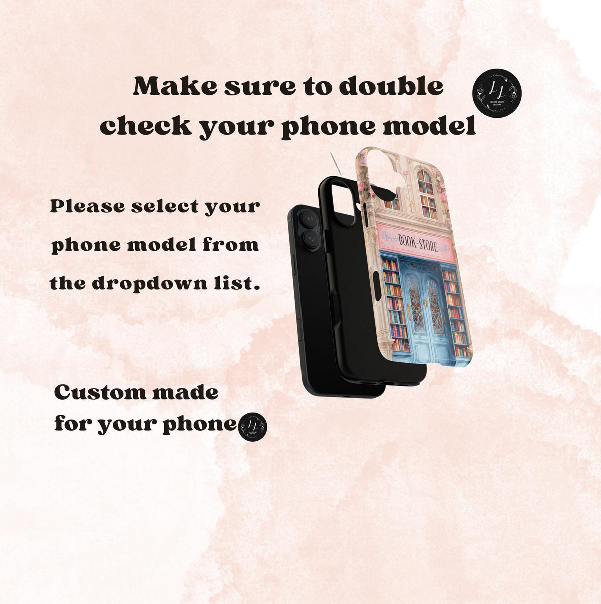 Pink Bookstore Phone Case: Whimsical Book Lover Gift Library Samsung Galaxy, Google Pixel Case,