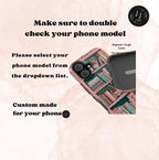 Pink Floral Bookshelf iPhone Case: Book Lover Gift, Magnetic Cases MagSafe Compatible Book