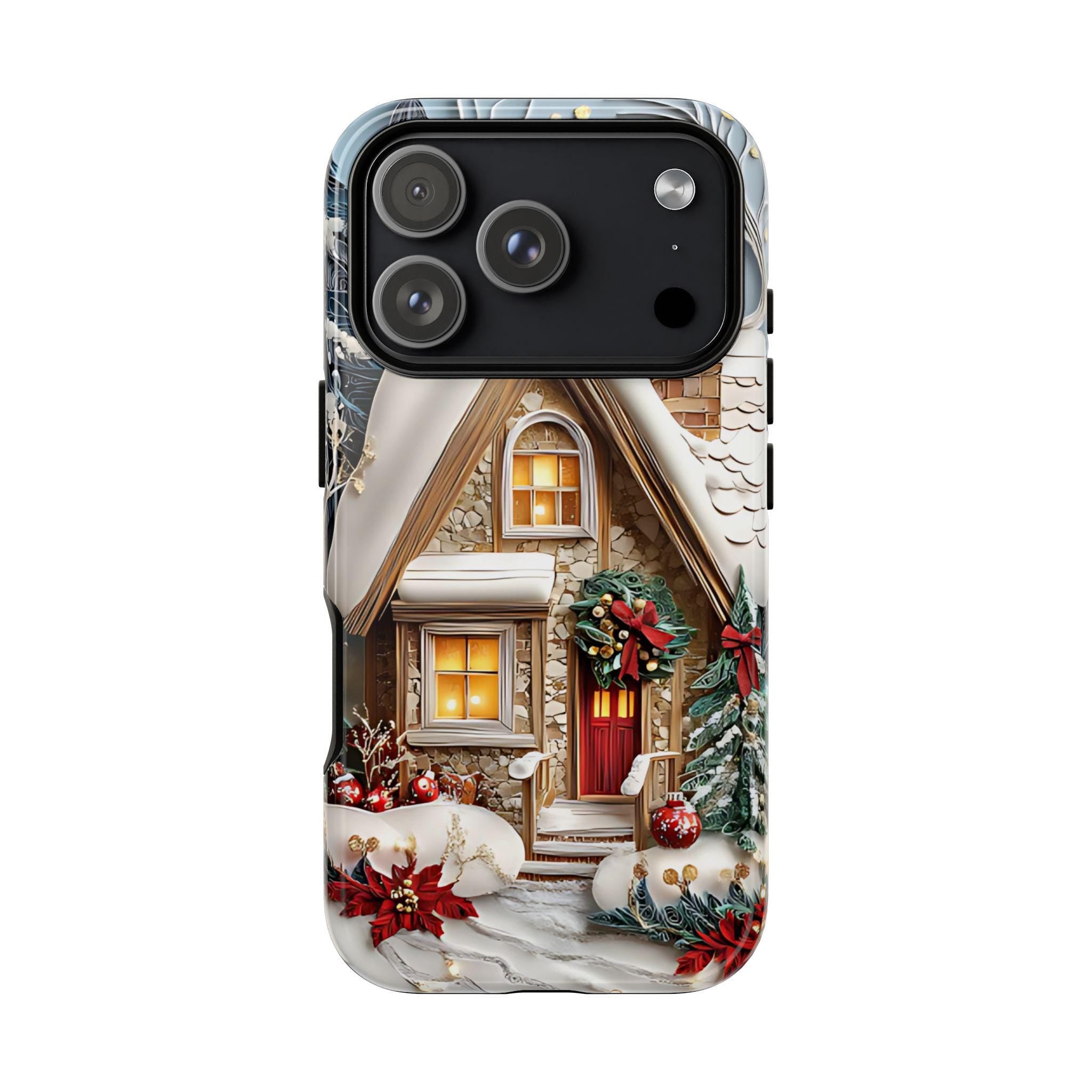 Christmas Town Phone Case: Holiday Village Winter Wonderland   iPhone Pixel Samsung Galaxy, Holiday Cover