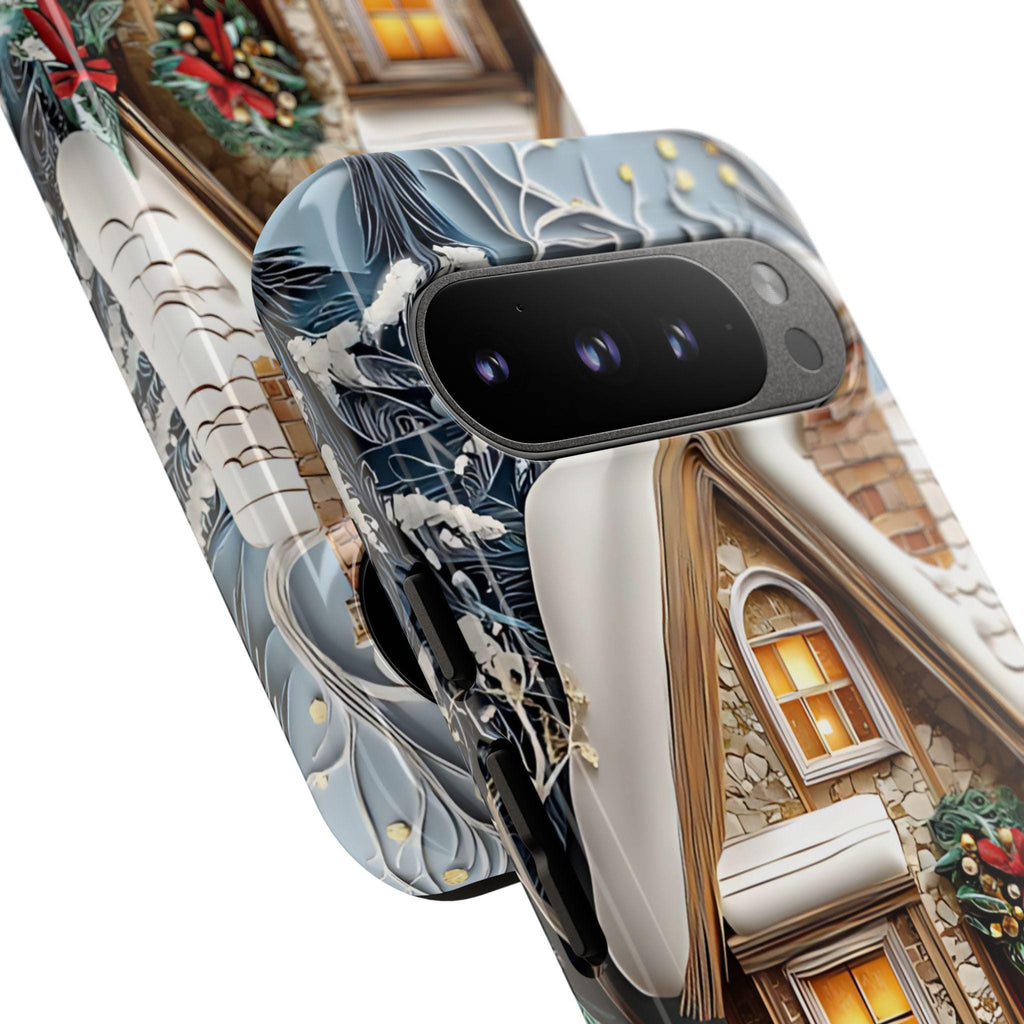 Christmas Town Phone Case: Holiday Village Winter Wonderland   iPhone Pixel Samsung Galaxy, Holiday Cover