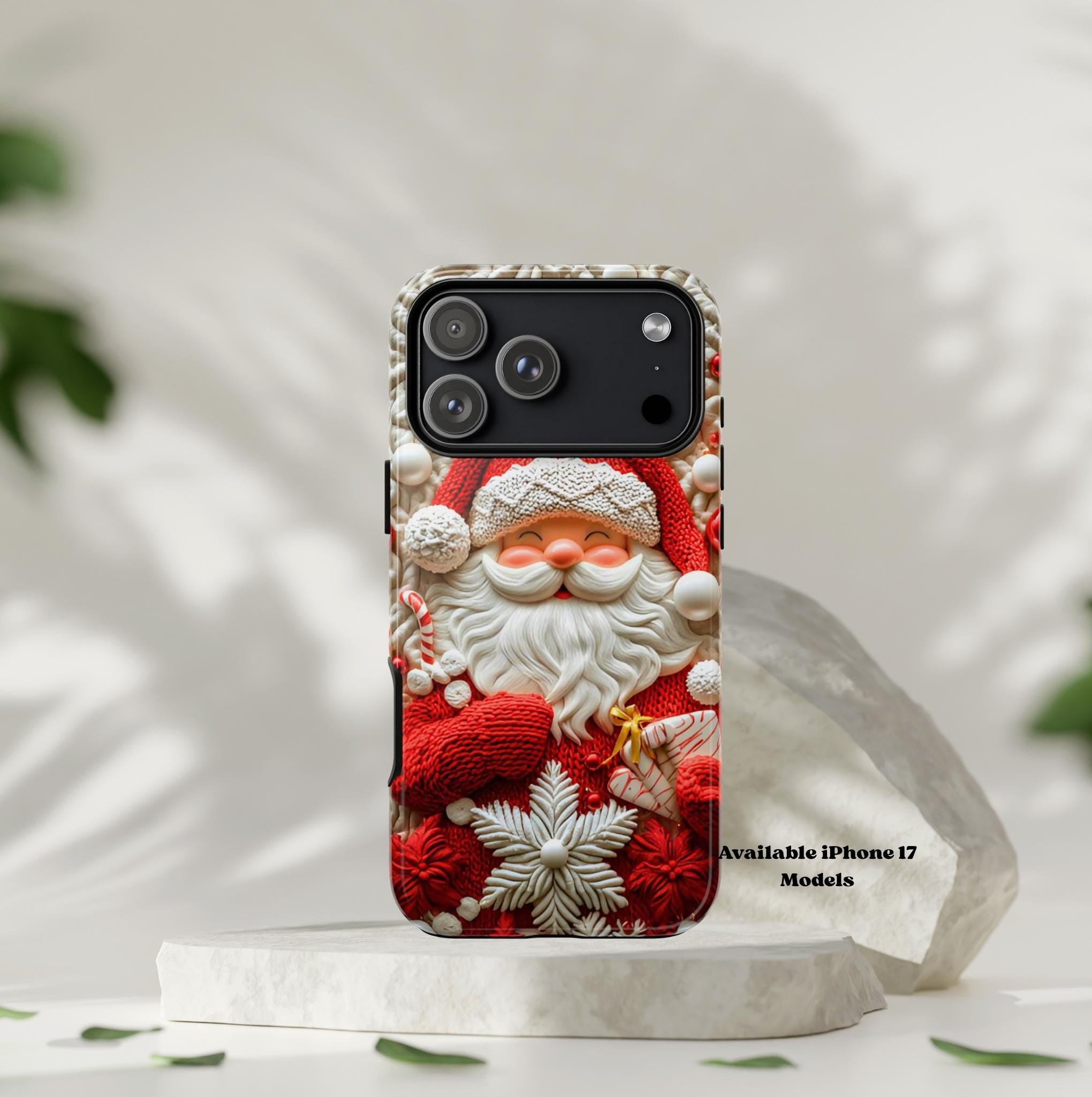 Santa Claus Christmas Phone Case, Festive Red White Holiday Cover, iPhone  Galaxy Pixel