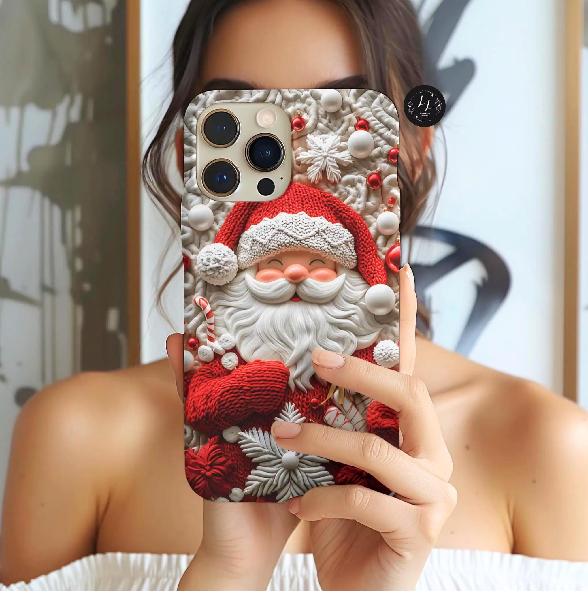 Santa Claus Christmas Phone Case, Festive Red White Holiday Cover, iPhone  Galaxy Pixel